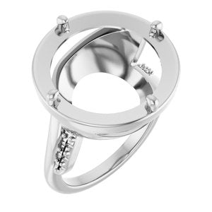 14K X1 White Gold 16 mm Round Ring Mounting – image 2