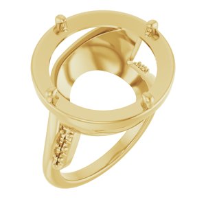14K Yellow Gold 16 mm Round Ring Mounting – image 2