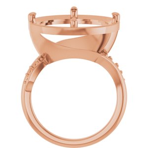 10K Rose Gold 16 mm Round Ring Mounting – image 4