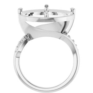 14K X1 White Gold 16 mm Round Ring Mounting – image 4