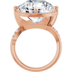18K Rose Gold 16 mm Round Ring Mounting – image 3