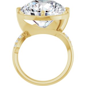 18K Yellow Gold 16 mm Round Ring Mounting – image 3