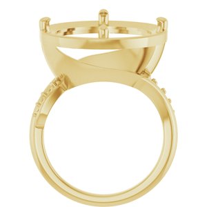 14K Yellow Gold 16 mm Round Ring Mounting – image 4