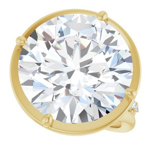 10K Yellow Gold 16 mm Round Ring Mounting – image 8