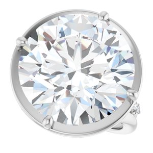 10K White Gold 16 mm Round Ring Mounting – image 8