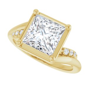 18K Yellow Gold 7.5x7.5 mm Square Ring Mounting – image 8