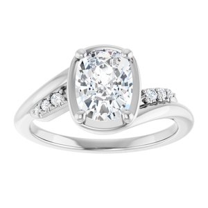Continuum Sterling Silver 8x6 mm Elongated Cushion Ring Mounting – image 5