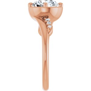 18K Rose Gold 7.4 mm Round Ring Mounting – image 7