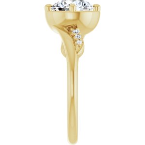 10K Yellow Gold 7.4 mm Round Ring Mounting – image 7