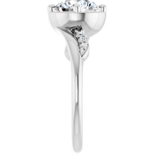 10K White Gold 7.4 mm Round Ring Mounting – image 7