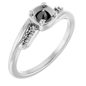 Platinum 4x4 mm Cushion Ring Mounting – image 2