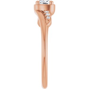 10K Rose Gold 4x4 mm Cushion Ring Mounting – image 7