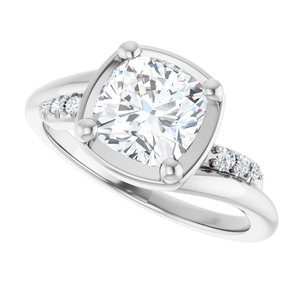 Sterling Silver 7x7 mm Cushion Ring Mounting – image 8