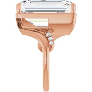 10K Rose Gold 18x13 mm Emerald Ring Mounting – image 7