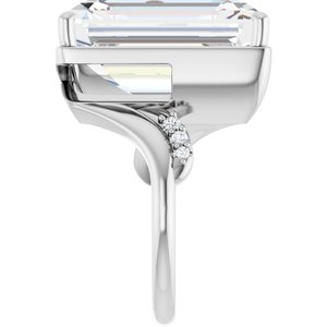 14K White Gold 18x13 mm Emerald Ring Mounting – image 7