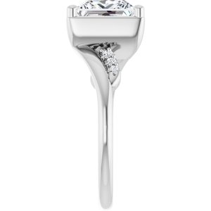 Sterling Silver 7.5x7.5 mm Square Ring Mounting – image 7