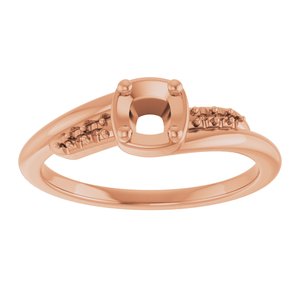 10K Rose Gold 4x4 mm Cushion Ring Mounting – image 6