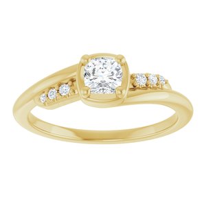 10K Yellow Gold 4x4 mm Cushion Ring Mounting – image 5