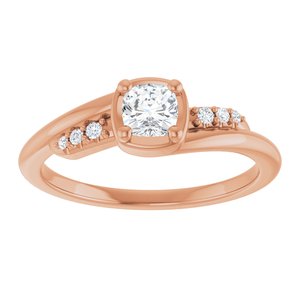 10K Rose Gold 4x4 mm Cushion Ring Mounting – image 5