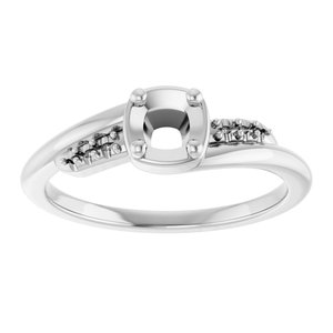 Sterling Silver 4x4 mm Cushion Ring Mounting – image 6
