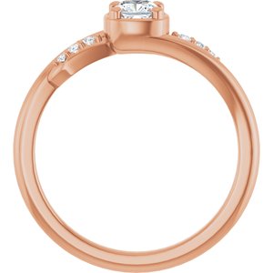 18K Rose Gold 4x4 mm Cushion Ring Mounting – image 3