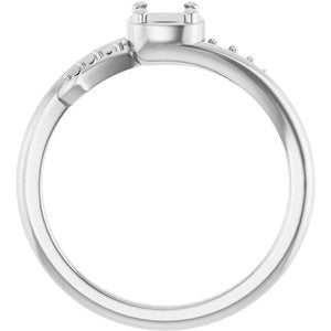 14K X1 White Gold 4x4 mm Cushion Ring Mounting – image 4