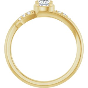 14K Yellow Gold 4x4 mm Cushion Ring Mounting – image 3