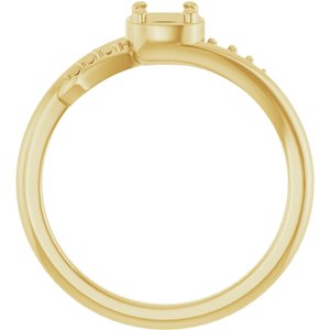 14K Yellow Gold 4x4 mm Cushion Ring Mounting – image 4