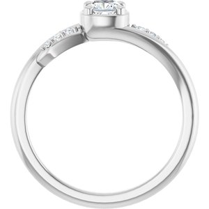 14K X1 White Gold 4x4 mm Cushion Ring Mounting – image 3