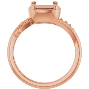 10K Rose Gold 7x7 mm Cushion Ring Mounting – image 4