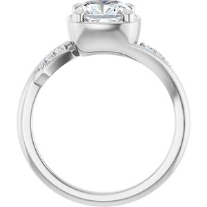 Continuum Sterling Silver 7x7 mm Cushion Ring Mounting – image 3