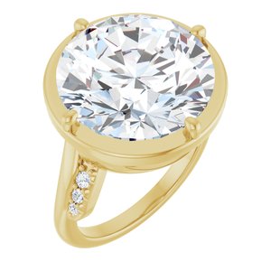 14K Yellow Gold 15 mm Round Ring Mounting