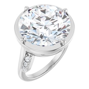 14K X1 White Gold 15 mm Round Ring Mounting
