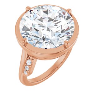 10K Rose Gold 15 mm Round Ring Mounting