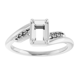 Continuum Sterling Silver 6x4 mm Emerald Ring Mounting – image 6
