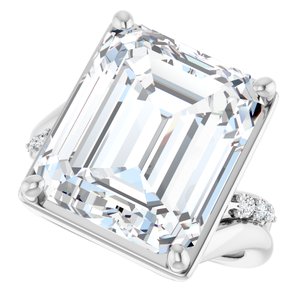 Platinum 14x12 mm Emerald Ring Mounting – image 8