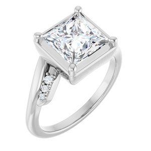 Continuum Sterling Silver 7.5x7.5 mm Square Ring Mounting