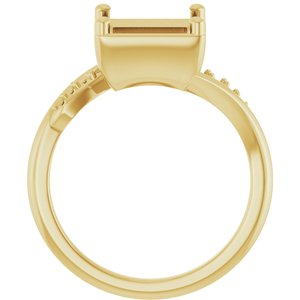 18K Yellow Gold 7.5x7.5 mm Square Ring Mounting – image 4