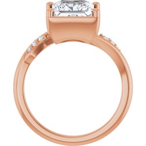 10K Rose Gold 7.5x7.5 mm Square Ring Mounting – image 3