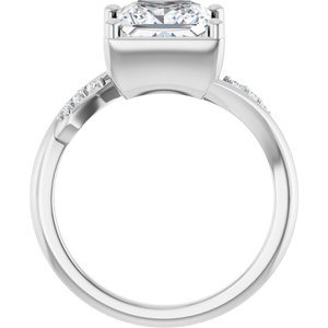 Continuum Sterling Silver 7.5x7.5 mm Square Ring Mounting – image 3