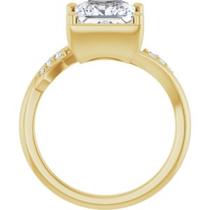 18K Yellow Gold 7.5x7.5 mm Square Ring Mounting – image 3