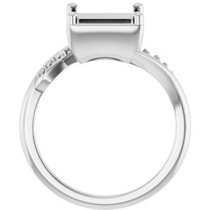 Continuum Sterling Silver 7.5x7.5 mm Square Ring Mounting – image 4