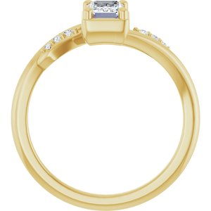 10K Yellow Gold 6x4 mm Emerald Ring Mounting – image 3