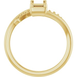 18K Yellow Gold 6x4 mm Emerald Ring Mounting – image 4
