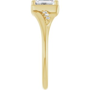 10K Yellow Gold 6x4 mm Emerald Ring Mounting – image 7