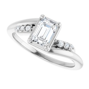Continuum Sterling Silver 6x4 mm Emerald Ring Mounting – image 8
