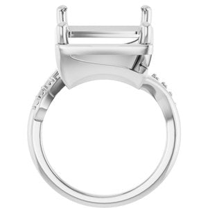 Continuum Sterling Silver 18x13 mm Emerald Ring Mounting – image 4