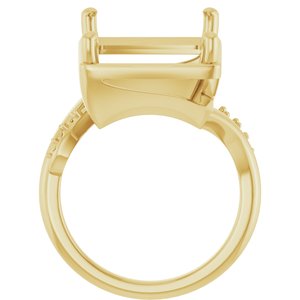 10K Yellow Gold 18x13 mm Emerald Ring Mounting – image 4