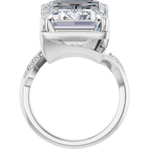 Platinum 18x13 mm Emerald Ring Mounting – image 3