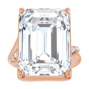 18K Rose Gold 18x13 mm Emerald Ring Mounting – image 5
